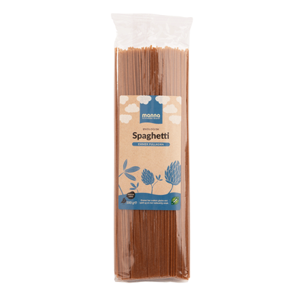 spaghetti emmer fullkorn 500 g økologisk manna