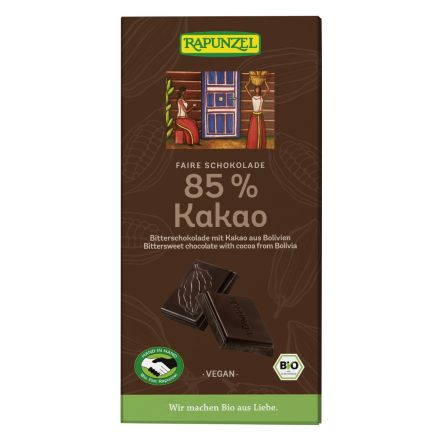 økologisk mørk sjokolade 85% rapunzel