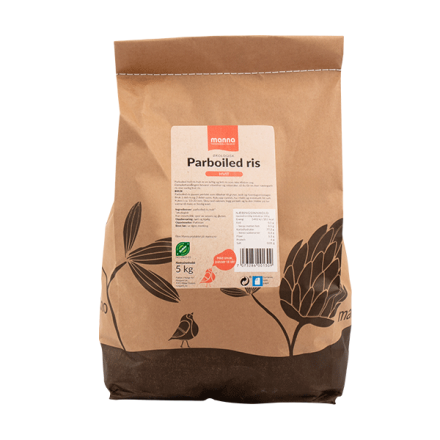 Manna parboiled hvit ris økologisk 5 kg