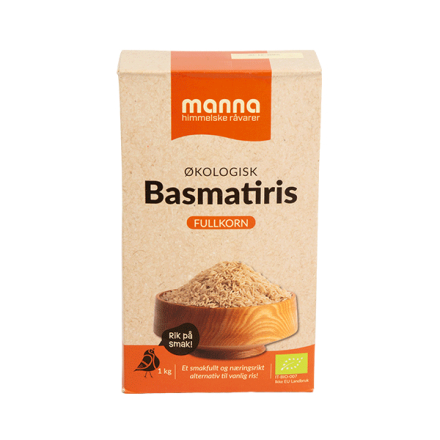 Basmatiris, fullkorn, 1 kg, økologisk, Manna