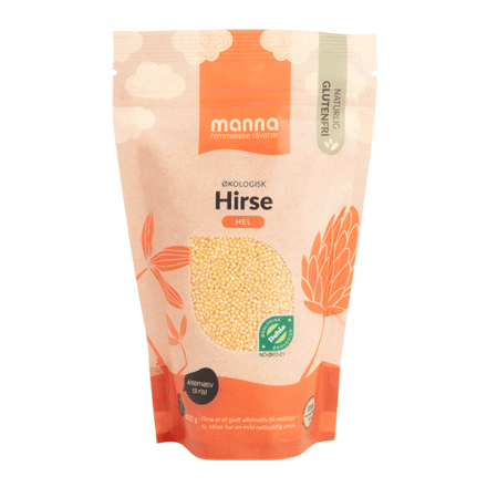 Hirse, hel, avskallet, 400 g, økologisk, Manna