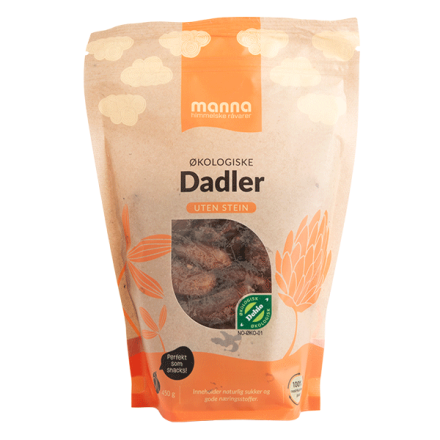 Dadler u/stein, 450 g, økologisk, Manna