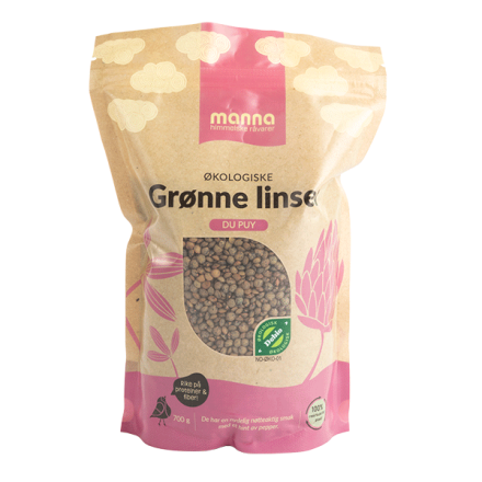 Grønne linser du Puy, 700 g, økologisk, Manna
