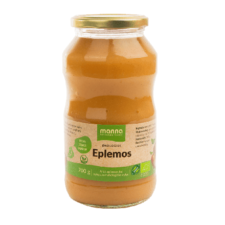 Eplemos u/sukker,700 g, økologisk, Manna