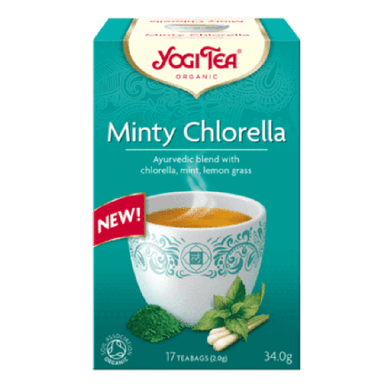 Minty Chlorella te, 17 poser, økologisk, Yogi Tea