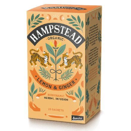 Lemon Ginger Tea, 20 poser, økologisk, Hampstead