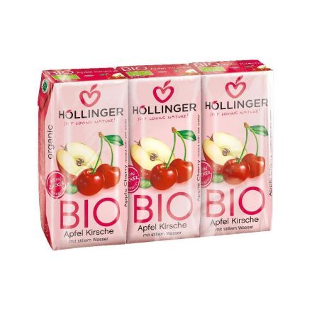 Eple-og Kirsebærjuice,3x200ml,økologisk, Höllinger