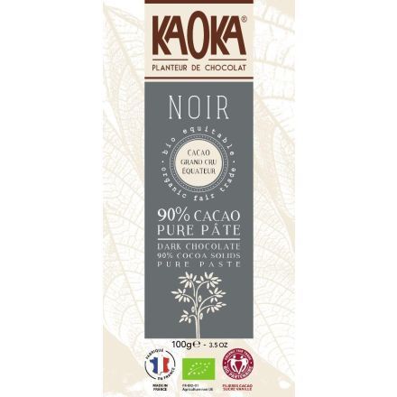 Mørk sjokolade Ecuador, 90%, 100 g, økologisk, Kaoka