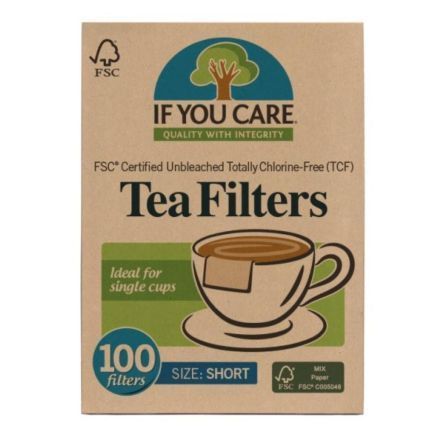 Tefilter, korte, 100 stk, økologisk, If You Care