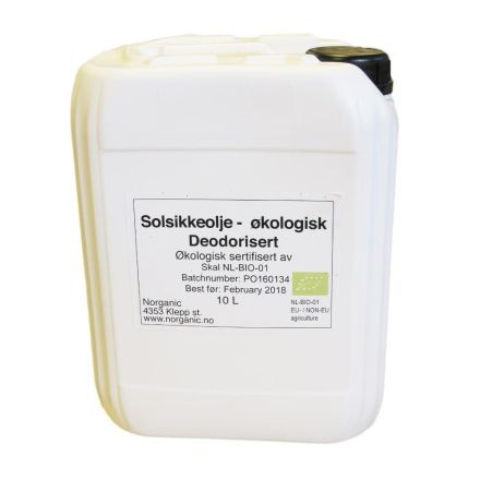 Solsikkeolje deodorisert, 10  l, økologisk
