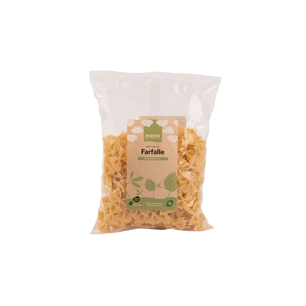Farfalle, durum, 500 g, økologisk, Manna main product photo