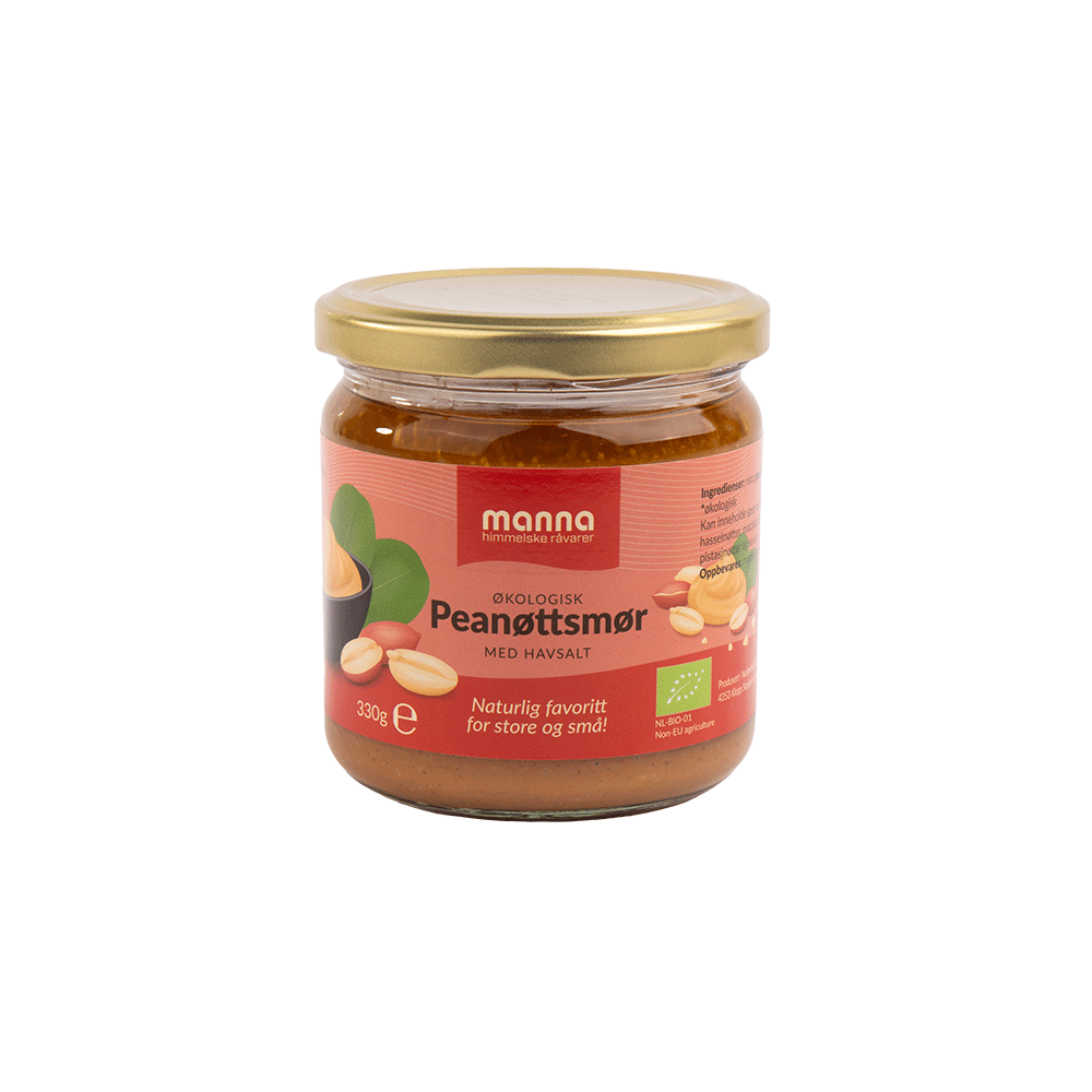 Peanøttsmør, 330 g, økologisk, Manna main product photo