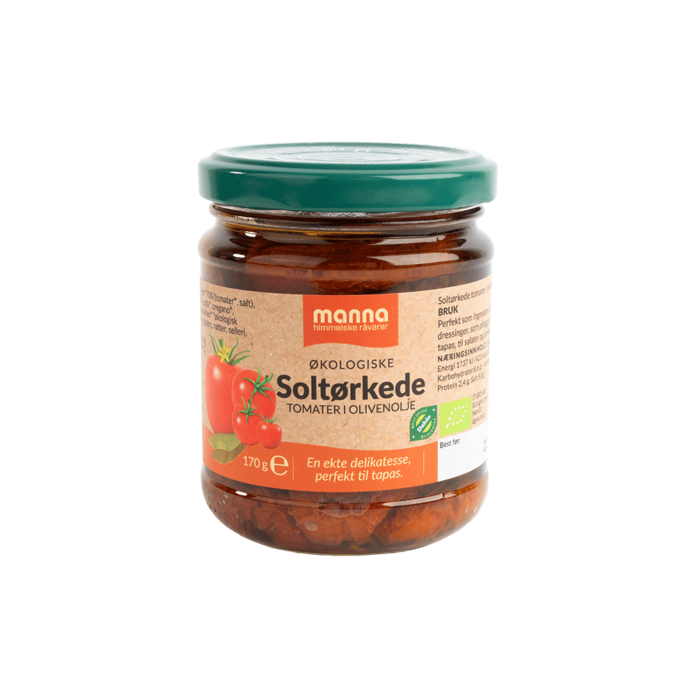 Tomat soltørka i olje, 170 g, økologisk, Manna main product photo