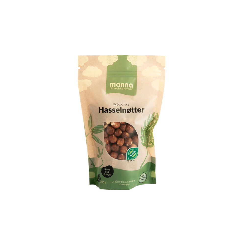 Hasselnøtter, 200 g, økologisk, Manna main product photo