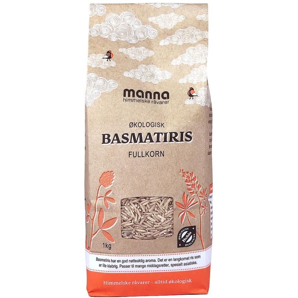 Basmatiris, fullkorn, 1 kg, økologisk, Manna main product photo